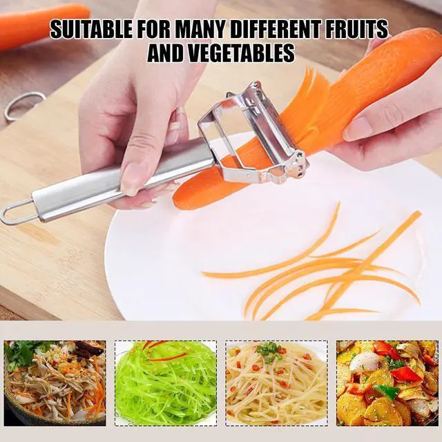 Alt view image 7 of 7 - Multifunction Stainless Steel Julienne Peeler Vegetable Peeler Double Planing Grater Kitchen Accessories Cooking Tools