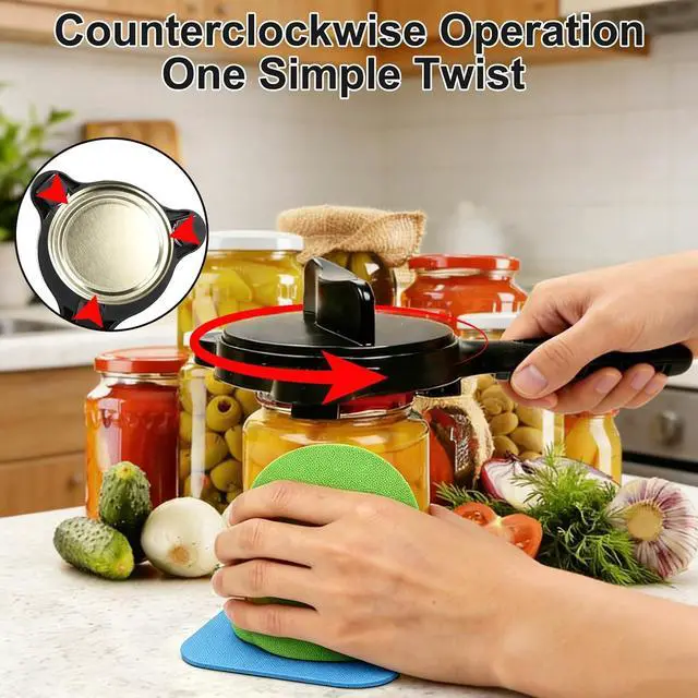 Alt view image 5 of 7 - jar openers for seniors,4-in-1 Can Opener for Weak hands,Fits Kitchen Jars with Two Non-Slip Grip, Bottles & Can with Non Slip Rubber Jar opener Gripper Pad