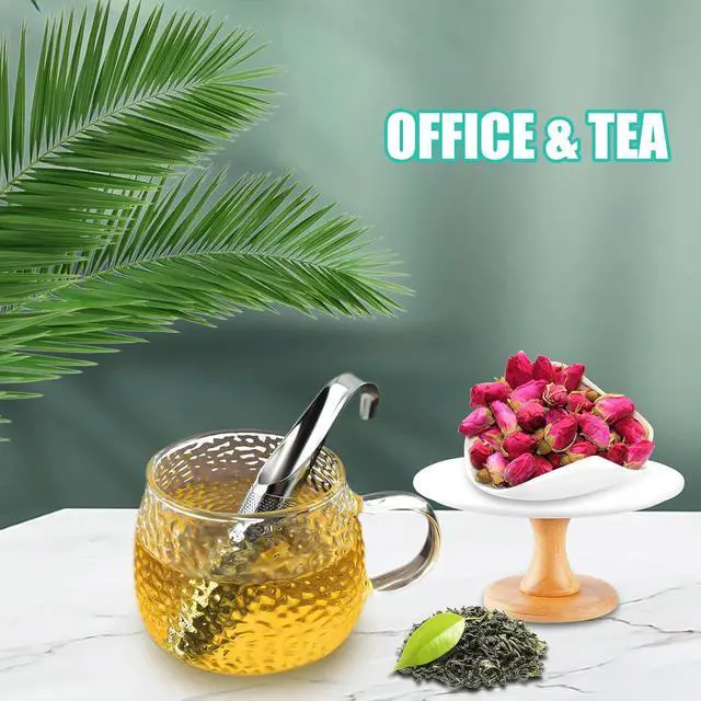 Alt view image 7 of 7 - 3 Pcs Tea Infuser and 1 Brush, tea diffusers for loose teaTea Infuser for Loose Tea Leaf, Coffee, Spices, Seasonings,Tea Infusers Pen with Hook