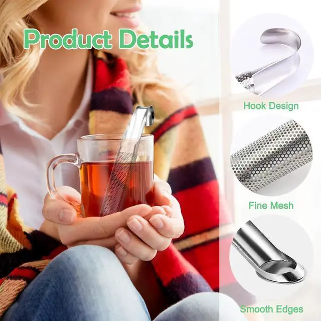Alt view image 2 of 7 - 2 Pack Tea Infusers, Extra Fine Mesh Tea Strainer for Loose Tea, Stainless Steel Long Handle Tea Steeper Diffuser for Leaf Tea, Coffee, Spices, Seasonings
