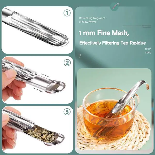 Alt view image 4 of 7 - 2 Pack Tea Infusers, Extra Fine Mesh Tea Strainer for Loose Tea, Stainless Steel Long Handle Tea Steeper Diffuser for Leaf Tea, Coffee, Spices, Seasonings
