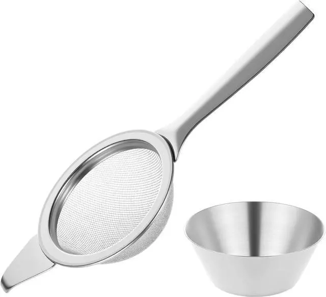 Main image of 2.2" Matcha Sifter Mini Fine Mesh Strainers Small Tea Strainers Matcha Filter with Handle Metal Sieve Stainless Steel for Cocktail Loose Tea Coffee, Silver