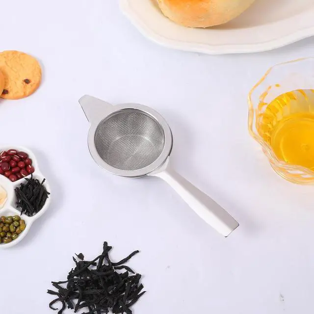 Alt view image 6 of 7 - 2.2" Matcha Sifter Mini Fine Mesh Strainers Small Tea Strainers Matcha Filter with Handle Metal Sieve Stainless Steel for Cocktail Loose Tea Coffee, Silver