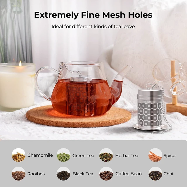 Alt view image 3 of 7 - Reinmoson Stainless Steel Tea Infuser Fine Mesh Tea Strainers for Loose Tea