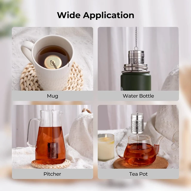 Alt view image 5 of 7 - Reinmoson Stainless Steel Tea Infuser Fine Mesh Tea Strainers for Loose Tea
