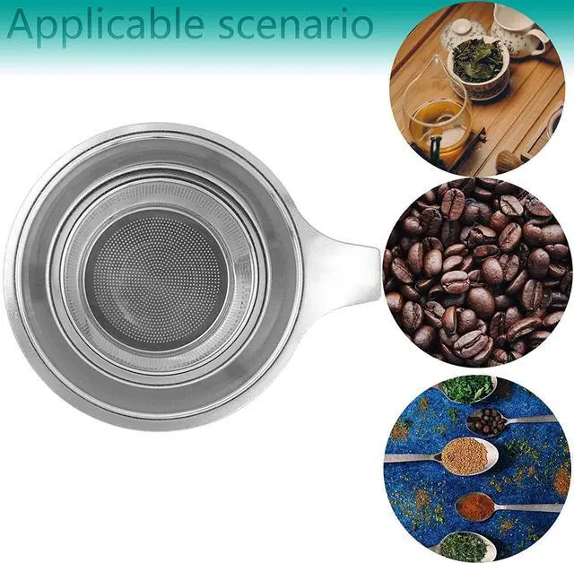 Alt view image 3 of 7 - Daycount Stainless Steel Reusable Filter, Tea Baskets Mesh Coffee Espresso Strainer Dripper With Holder