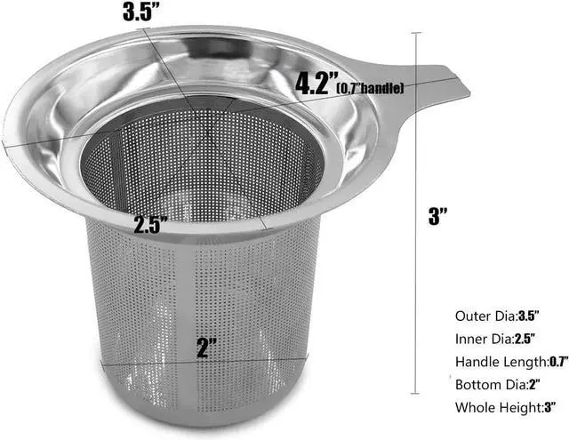 Alt view image 5 of 7 - Daycount Stainless Steel Reusable Filter, Tea Baskets Mesh Coffee Espresso Strainer Dripper With Holder