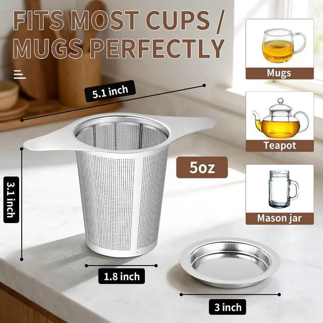 Alt view image 2 of 7 - Supercenter Tea Infuser Stainless Steel Steeper Tea Strainers Loose Tea