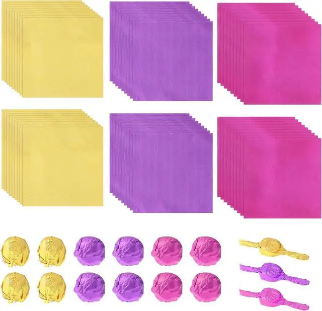 Main image of 300pcs Chocolate Wrappers Colored Aluminium Foil Candy Wrappers 3x3 Inch