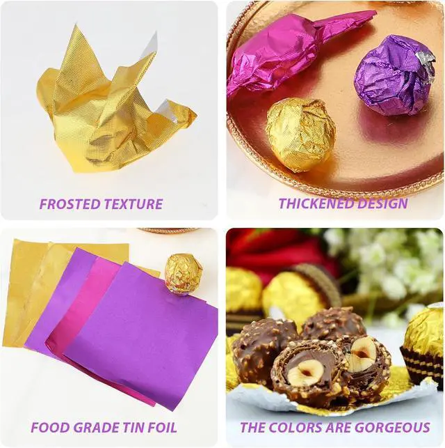 Alt view image 4 of 7 - 300pcs Chocolate Wrappers Colored Aluminium Foil Candy Wrappers 3x3 Inch