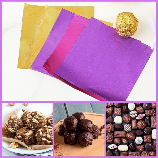 Alt view image 6 of 7 - 300pcs Chocolate Wrappers Colored Aluminium Foil Candy Wrappers 3x3 Inch