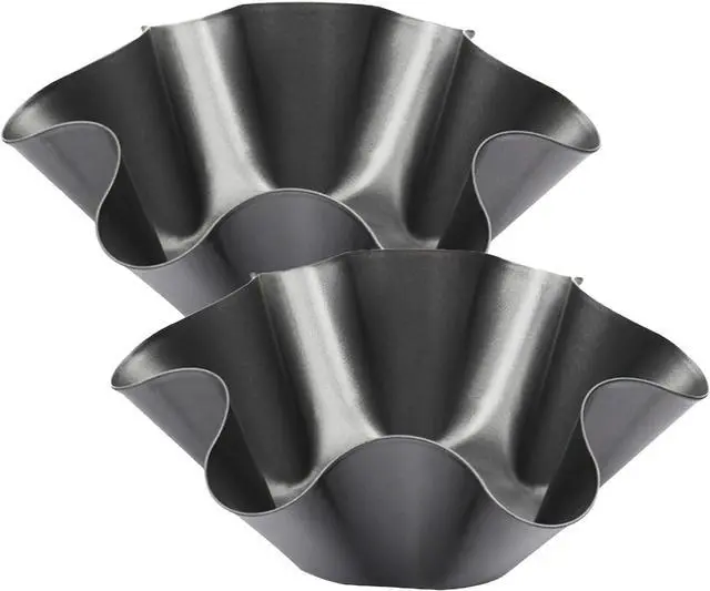 Main image of 2 Pack 8.5" Nonstick Large Taco Shell Bowl Carbon Steel Tortilla Maker Shell Pans Baking Molds Tostada for Frying Salad Bowls