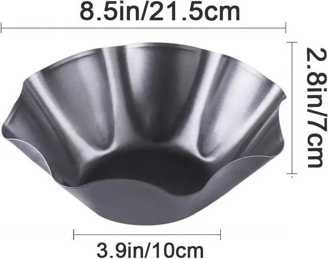 Alt view image 3 of 7 - 2 Pack 8.5" Nonstick Large Taco Shell Bowl Carbon Steel Tortilla Maker Shell Pans Baking Molds Tostada for Frying Salad Bowls