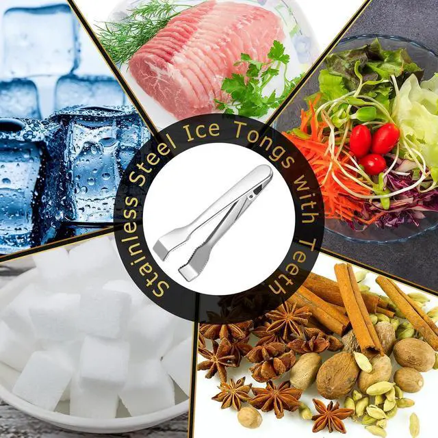 Alt view image 7 of 7 - 1 Pcs Ice Tongs for Ice Bucket Silver Stainless Steel Food Serving Tongs with Teeth for Bar Hotel Home Kitchen Cocktail Whiskey Tea Party Serving Utensils Housewarming Gift