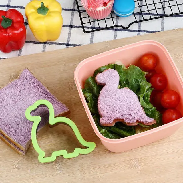 Alt view image 6 of 7 - Elfkitwang Sandwich Cookie Cutters Set, Dinosaur,Heart,Star,Mouse,Sandwich Knife Cookie Knife Vegetable Cutter Food Grade Cookie Mould.(12Pcs)