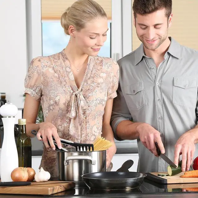 Alt view image 7 of 7 - Upgraded Silicone Spaghetti Spoon and Pasta Tong Set Sturdy Pasta Fork with Teeth, Noodle Spoon Server, and Multi-Purpose Tongs for Cooking and Serving
