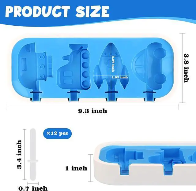 Alt view image 3 of 6 - WMKGG Cartoon Silicone Popsicle Molds for Kids, 2 PCS Popsicles Molds