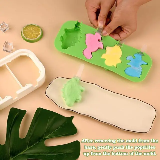 Alt view image 5 of 6 - WMKGG Cartoon Silicone Popsicle Molds for Kids, 2 PCS Popsicles Molds