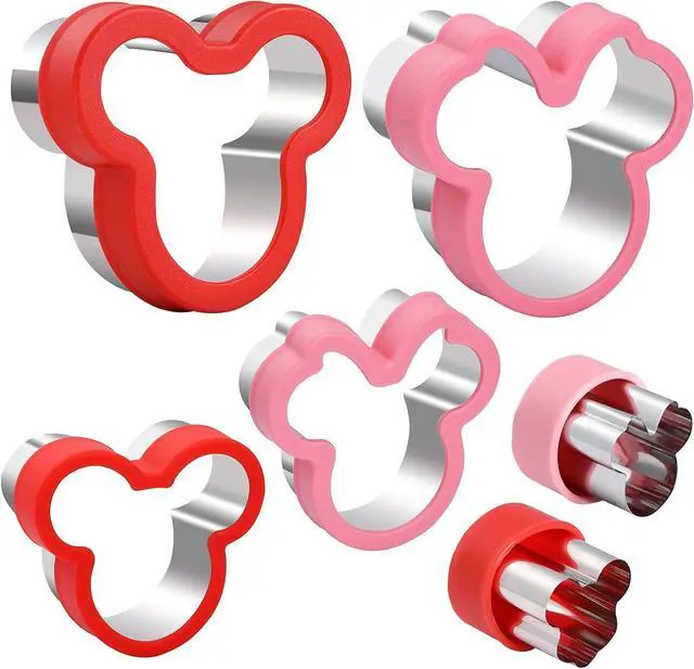 Main image of 6pcs Mouse Cookie Cutters Set,Sandwich Biscuit Cutter, Food Grade Stainless Steel Sandwich Cookie Cutters for Baking
