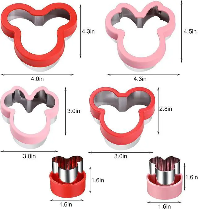 Alt view image 2 of 5 - 6pcs Mouse Cookie Cutters Set,Sandwich Biscuit Cutter, Food Grade Stainless Steel Sandwich Cookie Cutters for Baking