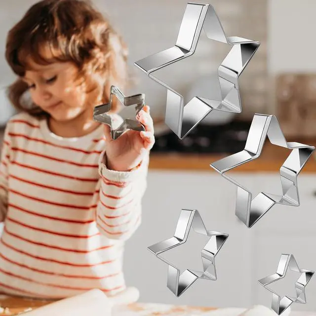 Alt view image 6 of 7 - Star Cookie Cutter Set 6pcs Star Shaped Mold Metal Cookie Cutters Sandwiches Cutter Shapes Biscuit Mold for Kids Holiday Birthday Party