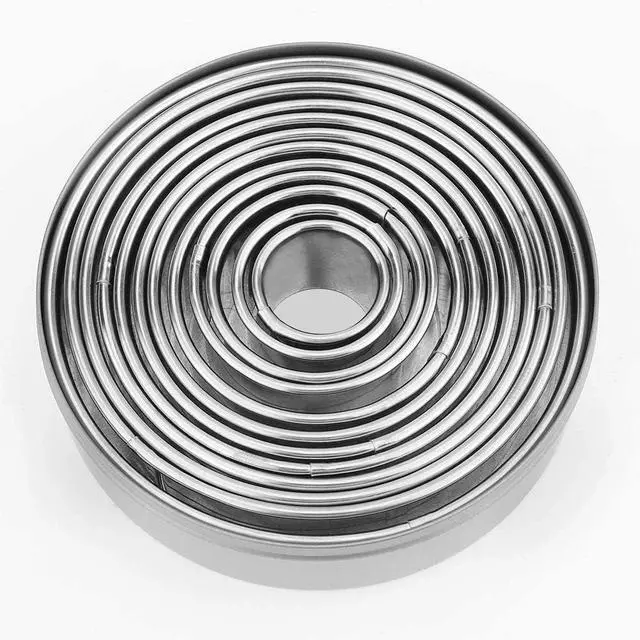 Alt view image 2 of 6 - Bukuwa 12 Pcs Round Cookie Biscuit Cutter Set, Graduated Circle Cutters