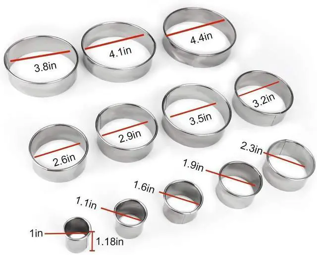 Alt view image 3 of 6 - Bukuwa 12 Pcs Round Cookie Biscuit Cutter Set, Graduated Circle Cutters