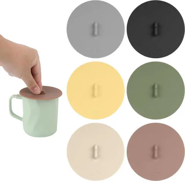 Main image of 6pcs Silicone Cup Lids, 3.93 Inch Diameter Colorful Mug Cover Anti-dust Airtight Hot Cup Lids Universal Reusable Drink Covers for Tea Cups Mugs and Coffee Cup
