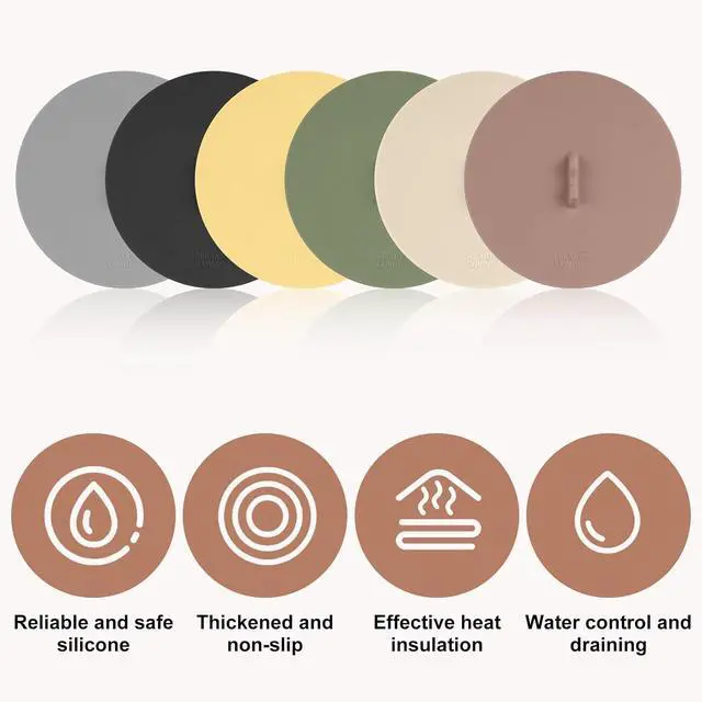 Alt view image 3 of 7 - 6pcs Silicone Cup Lids, 3.93 Inch Diameter Colorful Mug Cover Anti-dust Airtight Hot Cup Lids Universal Reusable Drink Covers for Tea Cups Mugs and Coffee Cup