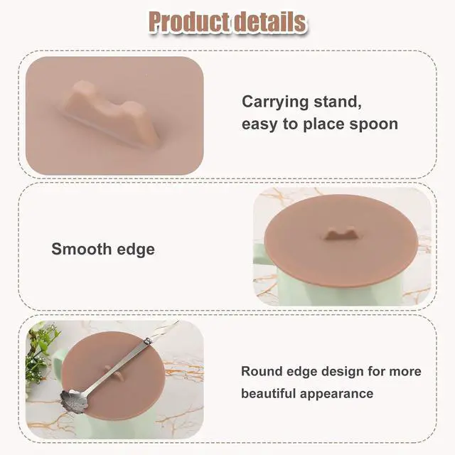 Alt view image 4 of 7 - 6pcs Silicone Cup Lids, 3.93 Inch Diameter Colorful Mug Cover Anti-dust Airtight Hot Cup Lids Universal Reusable Drink Covers for Tea Cups Mugs and Coffee Cup