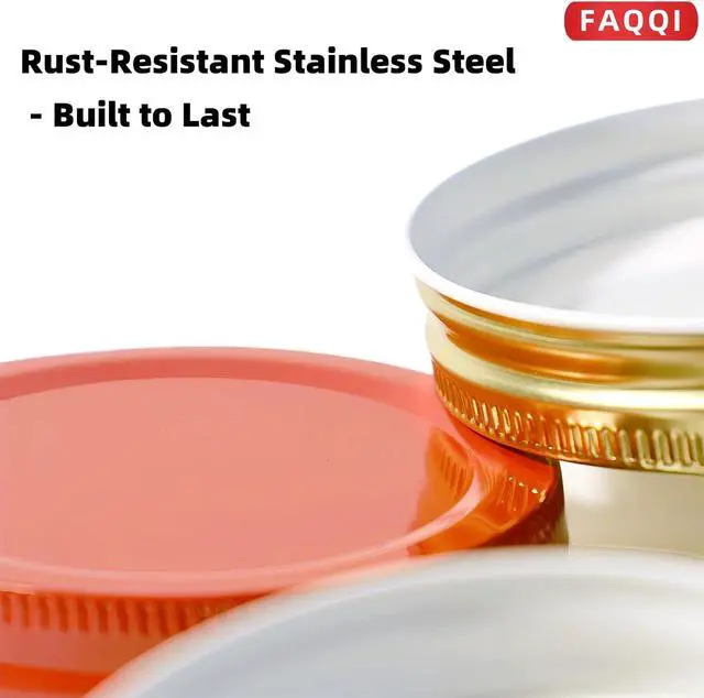 Alt view image 4 of 7 - Stainless Steel One-Piece Mason Jar Lids, Regular Mouth, 10 Pack