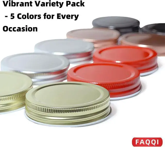 Alt view image 5 of 7 - Stainless Steel One-Piece Mason Jar Lids, Regular Mouth, 10 Pack