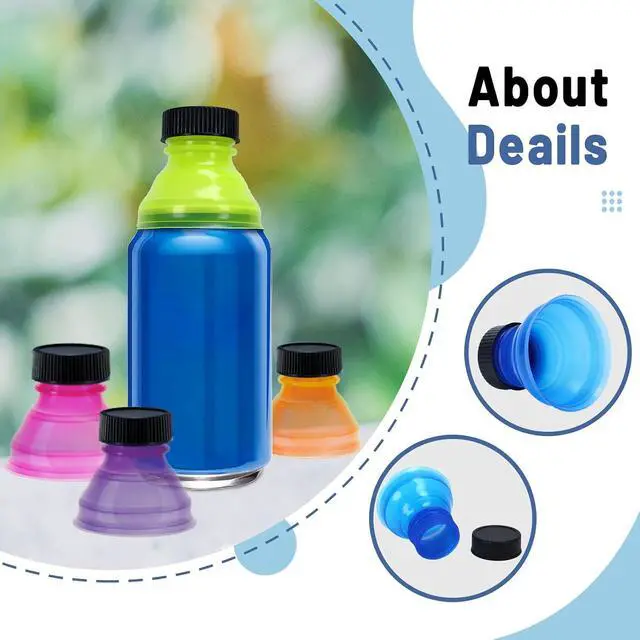 Alt view image 5 of 7 - 12 Pack Can Covers,Reusable Pop Can Bottle Tops Lids for Soda Carbonated Drink Beer Energy Drinks Juice Seltzer,Picnic Beach Gathering Party Accessories
