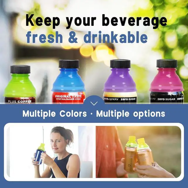 Alt view image 7 of 7 - 12 Pack Can Covers,Reusable Pop Can Bottle Tops Lids for Soda Carbonated Drink Beer Energy Drinks Juice Seltzer,Picnic Beach Gathering Party Accessories