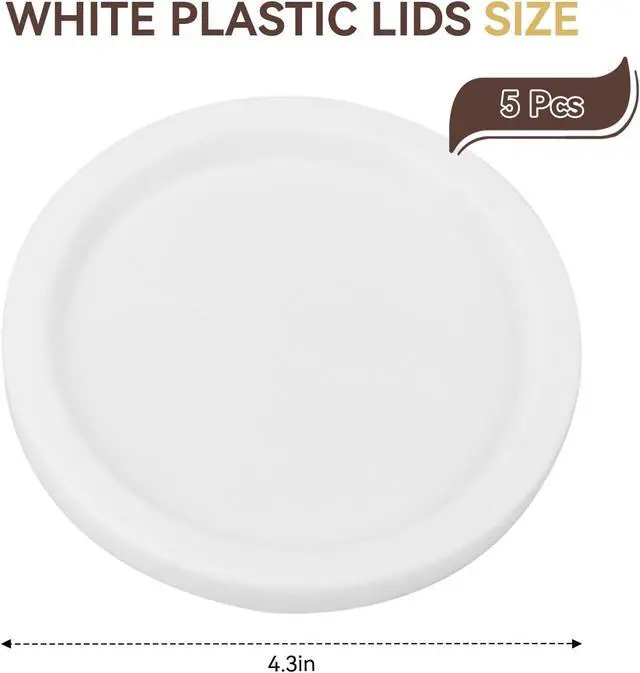 Alt view image 3 of 7 - Plastic Lids Compatible with Weck Jars 10 mm, Keep Fresh Covers 5 Pcs