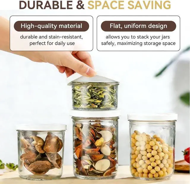 Alt view image 5 of 7 - Plastic Lids Compatible with Weck Jars 10 mm, Keep Fresh Covers 5 Pcs