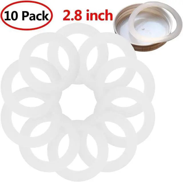 Alt view image 2 of 7 - 10Pcs Silicone Replacement Gasket, Airtight Rubber Seals Rings for Mason Jar Lids, Leak-Proof Canning Fitting Seals Canning Lids Cookware (2.8 inch)