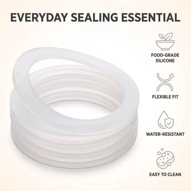 Alt view image 4 of 7 - 10Pcs Silicone Replacement Gasket, Airtight Rubber Seals Rings for Mason Jar Lids, Leak-Proof Canning Fitting Seals Canning Lids Cookware (2.8 inch)