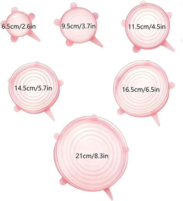 Alt view image 2 of 5 - 12 pcs Silicone Stretch lids set(6 Sizes,white)