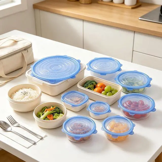 Alt view image 3 of 5 - 12 pcs Silicone Stretch lids set(6 Sizes,white)