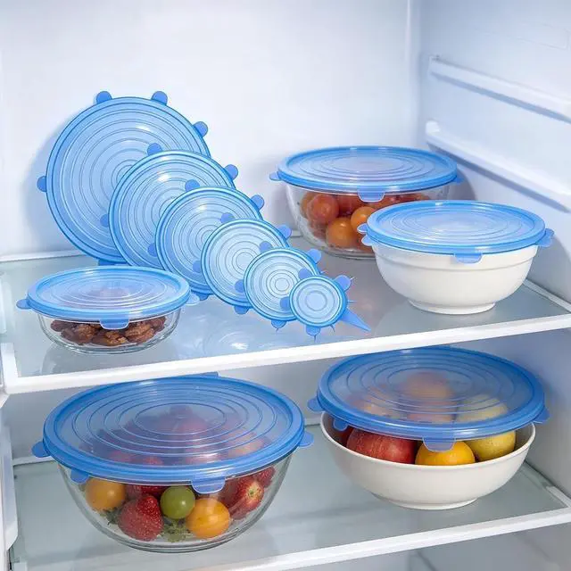 Alt view image 4 of 5 - 12 pcs Silicone Stretch lids set(6 Sizes,white)