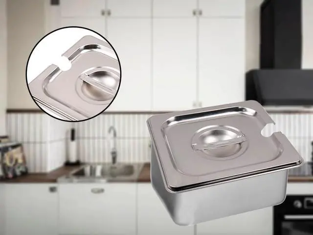 Alt view image 5 of 7 - MY MIRONEY 2PCS Stainless Steel 1/6 Size Steam Table Pan Covers