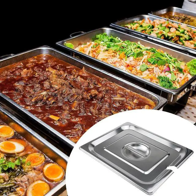 Alt view image 6 of 7 - MY MIRONEY 2PCS Stainless Steel 1/6 Size Steam Table Pan Covers
