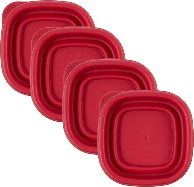 Main image of Replacement Lids fits Rubbermaid Easy Find 1/2-Cup Food Storage Containers, 2 5/8-Inch Plastic Lids Covers, BPA-Free (4-Pack, Red)