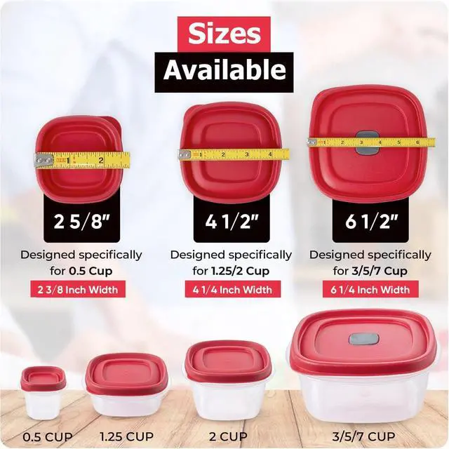 Alt view image 2 of 6 - Replacement Lids fits Rubbermaid Easy Find 1/2-Cup Food Storage Containers, 2 5/8-Inch Plastic Lids Covers, BPA-Free (4-Pack, Red)