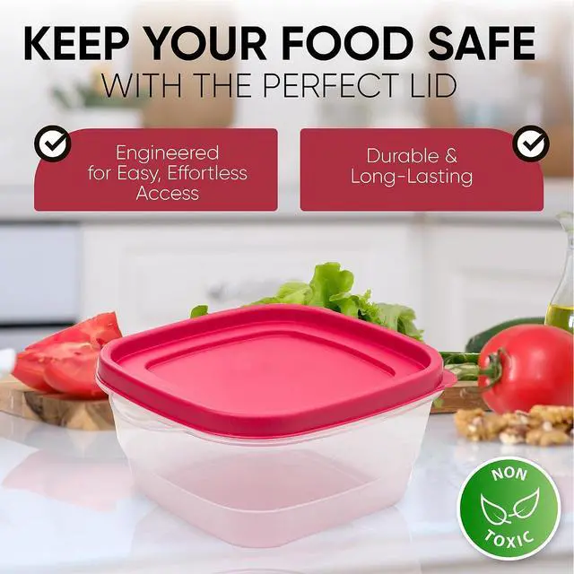 Alt view image 4 of 6 - Replacement Lids fits Rubbermaid Easy Find 1/2-Cup Food Storage Containers, 2 5/8-Inch Plastic Lids Covers, BPA-Free (4-Pack, Red)