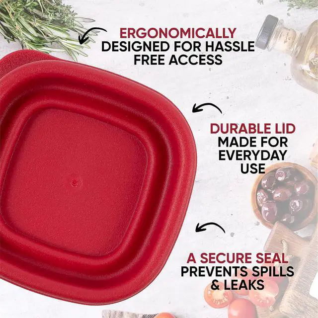 Alt view image 3 of 6 - Replacement Lids fits Rubbermaid Easy Find 1/2-Cup Food Storage Containers, 2 5/8-Inch Plastic Lids Covers, BPA-Free (4-Pack, Red)