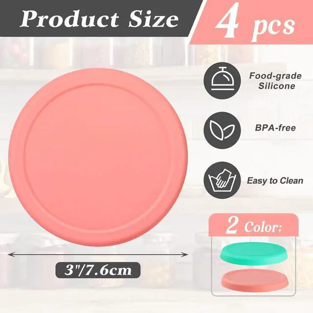 Alt view image 2 of 7 - 3 Inch Silicone Can Lids for Canned Food, 4 Pack Can Cover for for Chef Boyardee, Van Camp's, Goya, Bush's Best, Farmer's Market Can, Fit Most Standard Size, Dishwasher Safe
