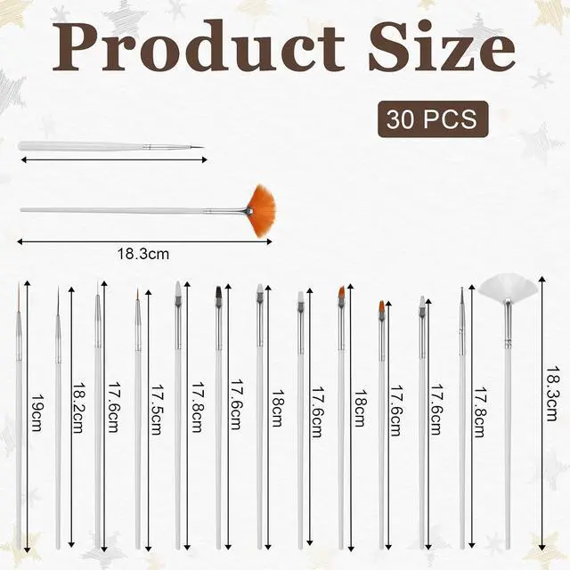 Alt view image 2 of 7 - Cake Decorating Brushe 30 PCS Food Paint Brush Fondant Brush,White and Pink