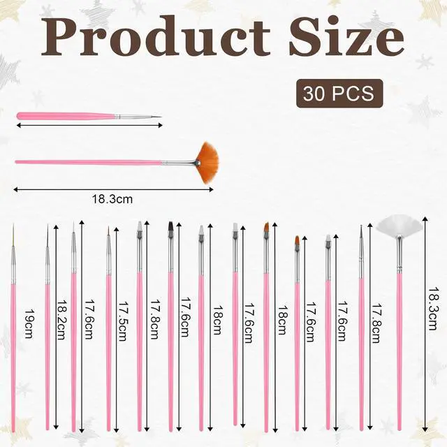 Alt view image 3 of 7 - 30 PCS Cake Decorating Brushes, Cookie Paint Brushes Food Safe Paint Brushs Kit Cookie Decorating Brush Food Paints Fondant Brush DIY Tool Set Icing Pastry Brushs for Painting Baking, Black and Pink